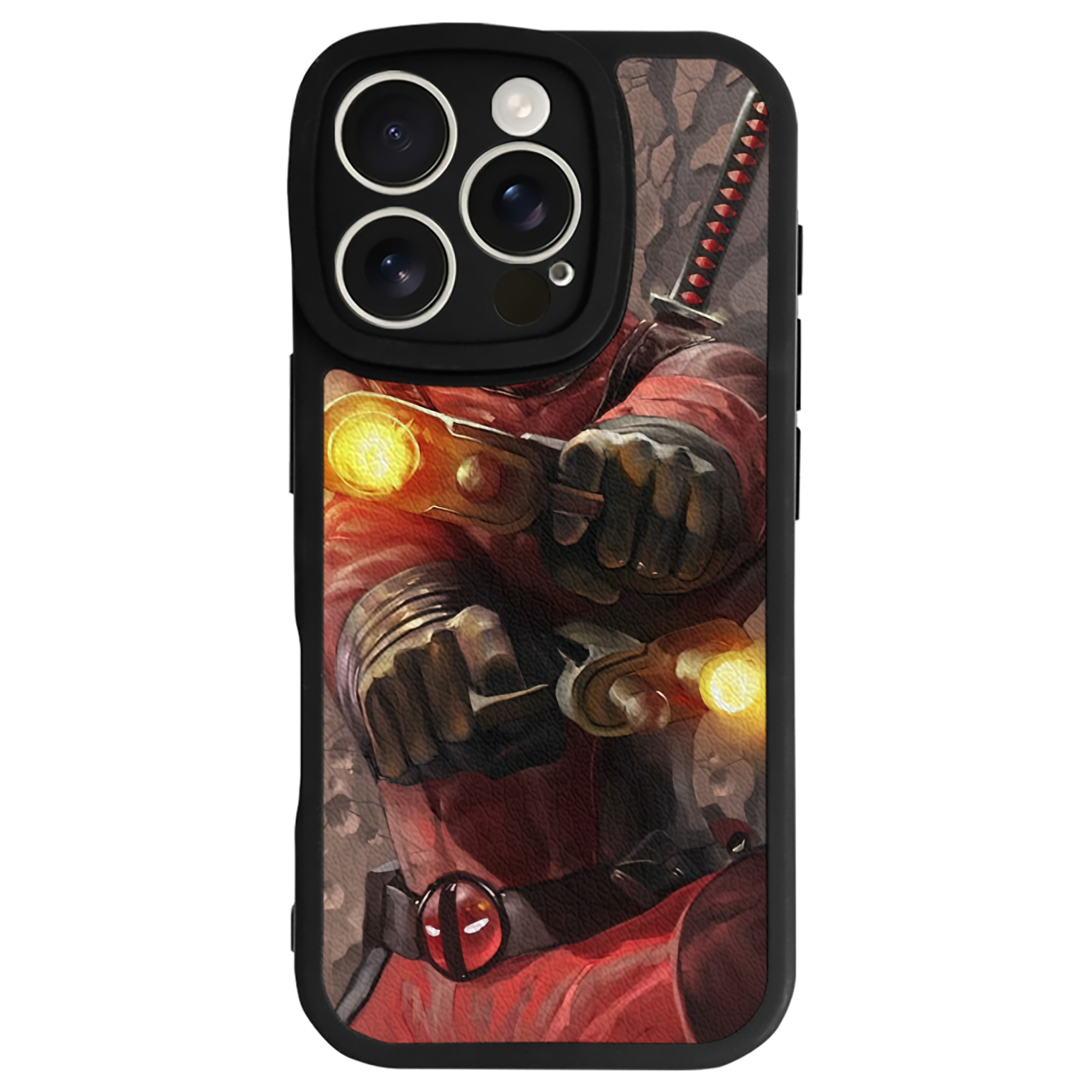 （画像用） Deadpool デッドプール 【iPhone 16シリーズ対応】シリコンスマホケース（レザー調） 材質：シリコン